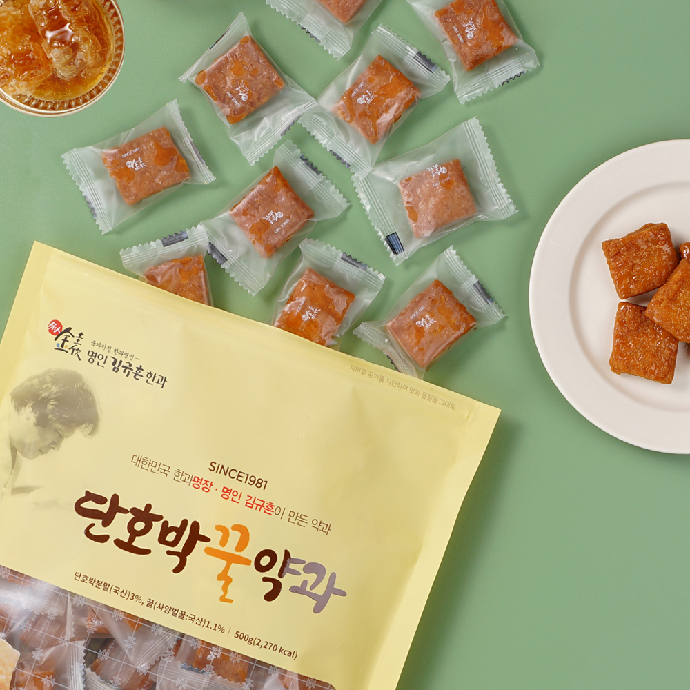 명인김규흔 단호박 꿀약과(P) 500g - 메인 이미지