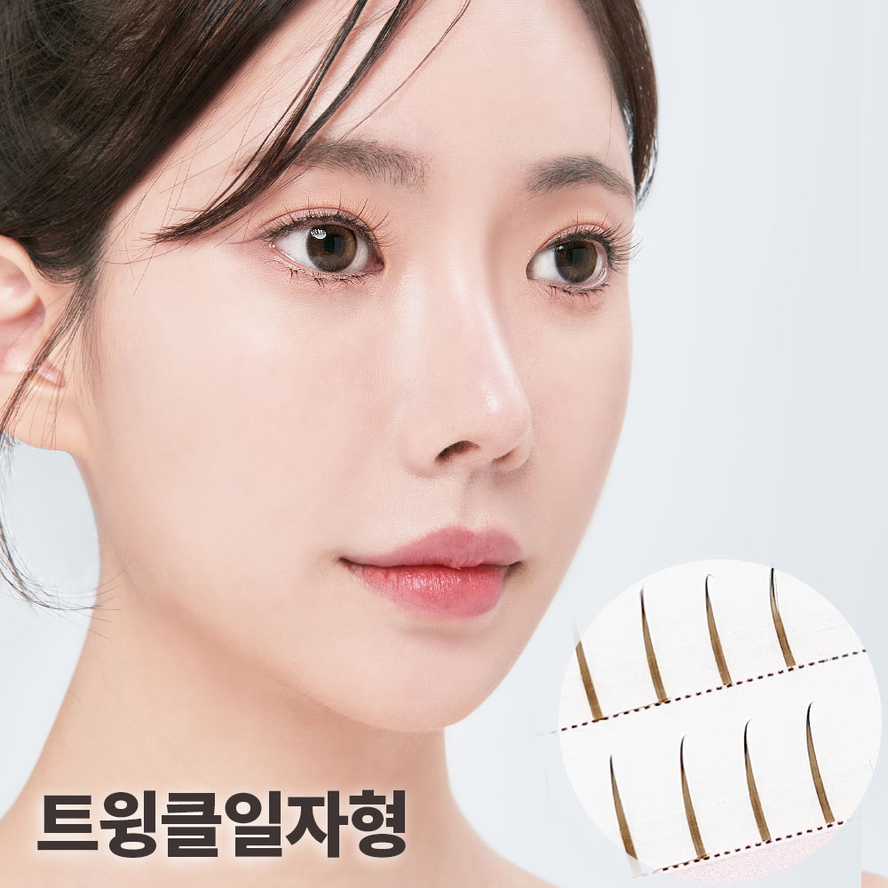 셀프천사 다크 브라운 가닥 속눈썹 붙이기 연장 갈색 부분 인조 아이돌 래쉬 트윙클 A형 - 상세 이미지 3