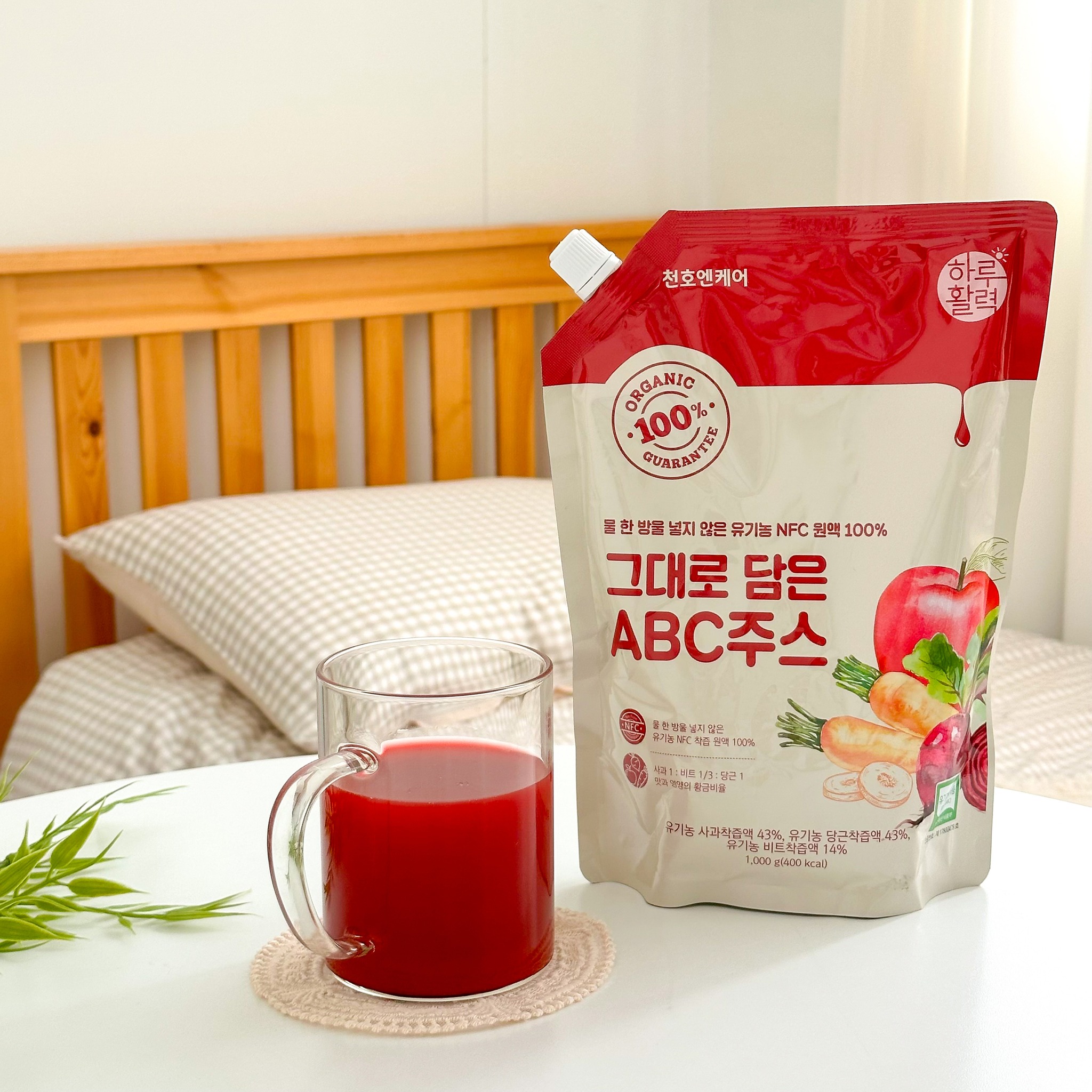천호엔케어 유기농 NFC 착즙 사과 당근 비트 그대로 담은 ABC주스 1kg X 3개 - 상세 이미지 3