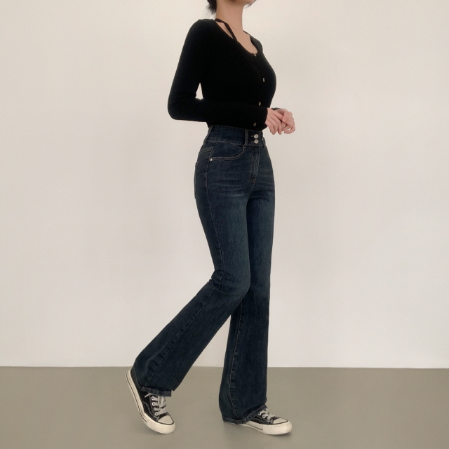 [S~2XL/숏,기본,롱] 시에나 투버튼 슬림 청바지 봄 워싱 부츠컷 데님 팬츠 상세 이미지 21