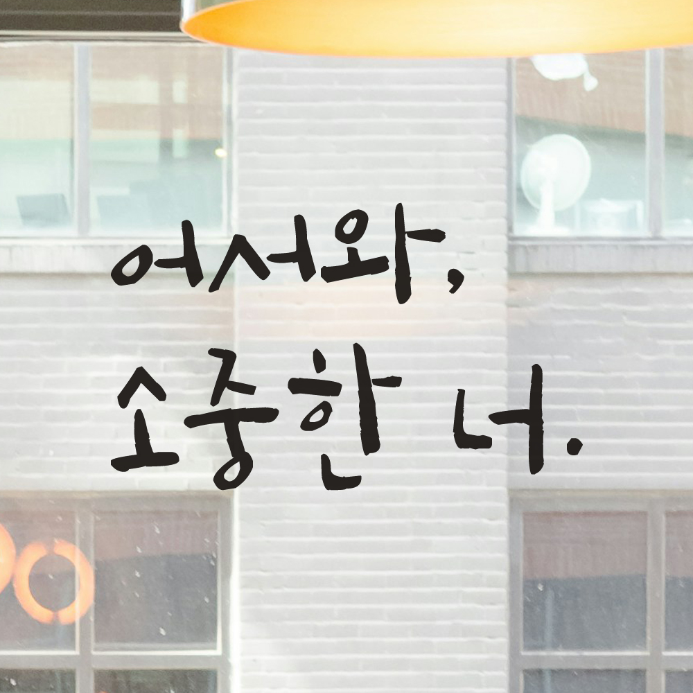 캘리그라피 인테리어 레터링 스티커 어서와 소중한 너 현관문 매장 가게 카페 LC-021S검정 이미지 6