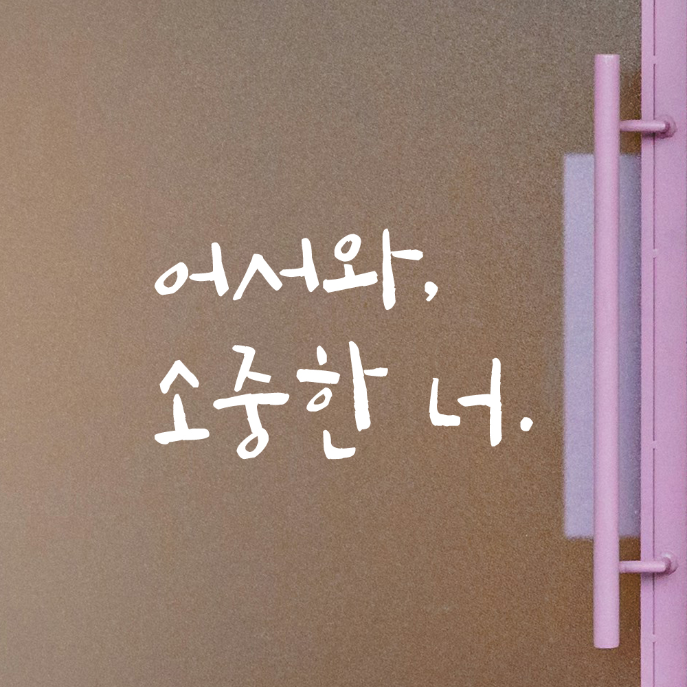 캘리그라피 인테리어 레터링 스티커 어서와 소중한 너 현관문 매장 가게 카페 LC-021S검정 이미지 7
