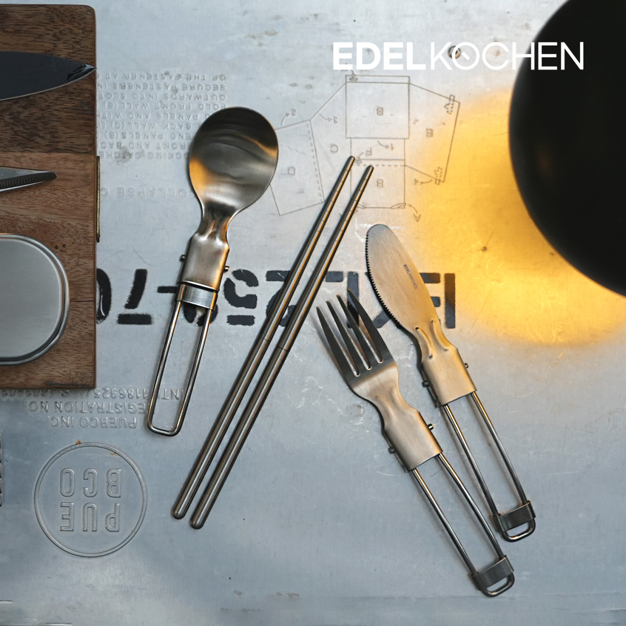 에델코첸 캠프마스터 스텐 캠핑수저세트 커트러리 컴팩트 케이스 포함