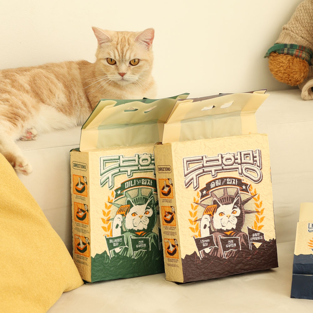 두부혁명 먼지없는 고양이 두부모래 슬림입자 2.5kg x 5개입