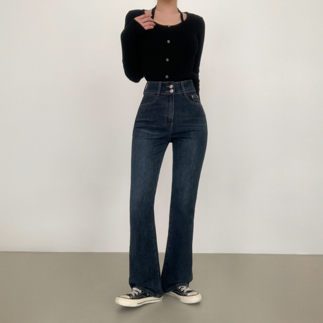 [S~2XL/숏,기본,롱] 시에나 투버튼 슬림 청바지 봄 워싱 부츠컷 데님 팬츠 상세 이미지 19