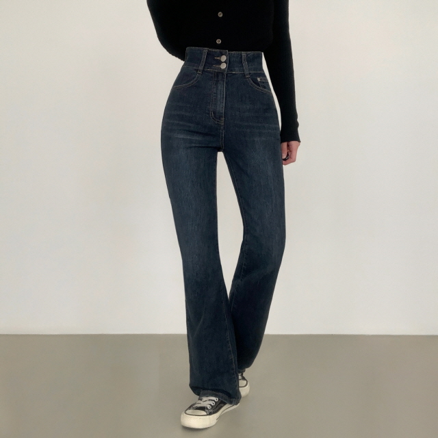 [S~2XL/숏,기본,롱] 시에나 투버튼 슬림 청바지 봄 워싱 부츠컷 데님 팬츠 상세 이미지 18