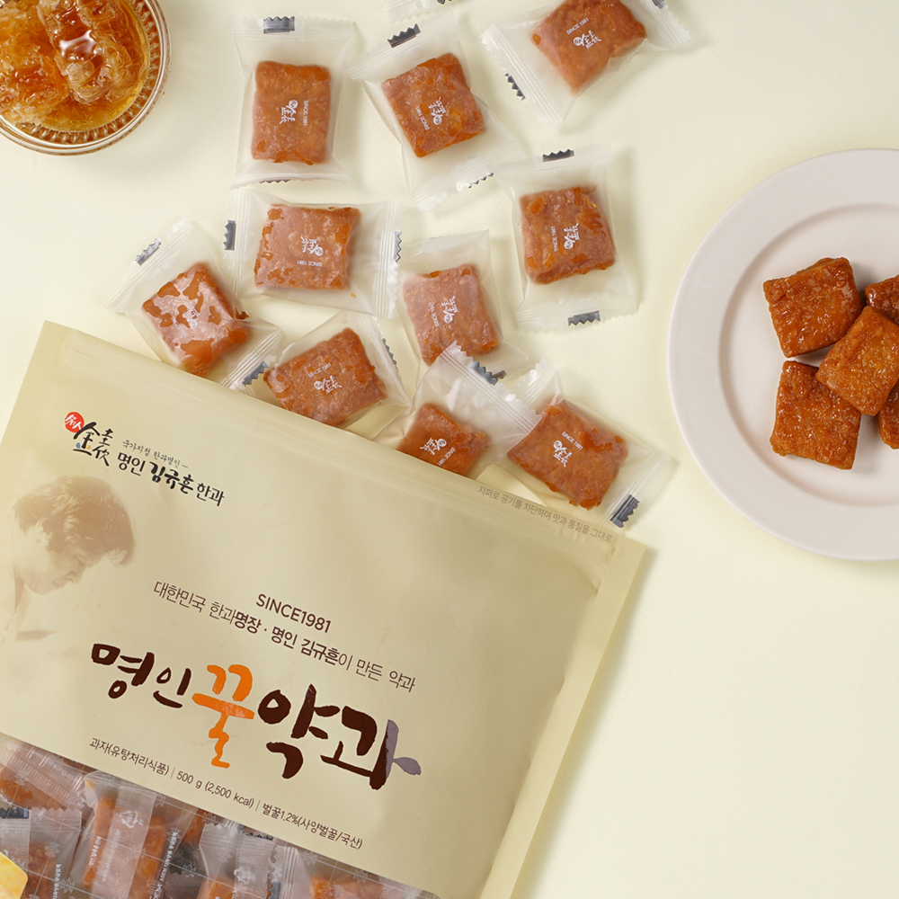 국산꿀 국산조청으로 만든 꿀약과 500g(P) 사무실간식