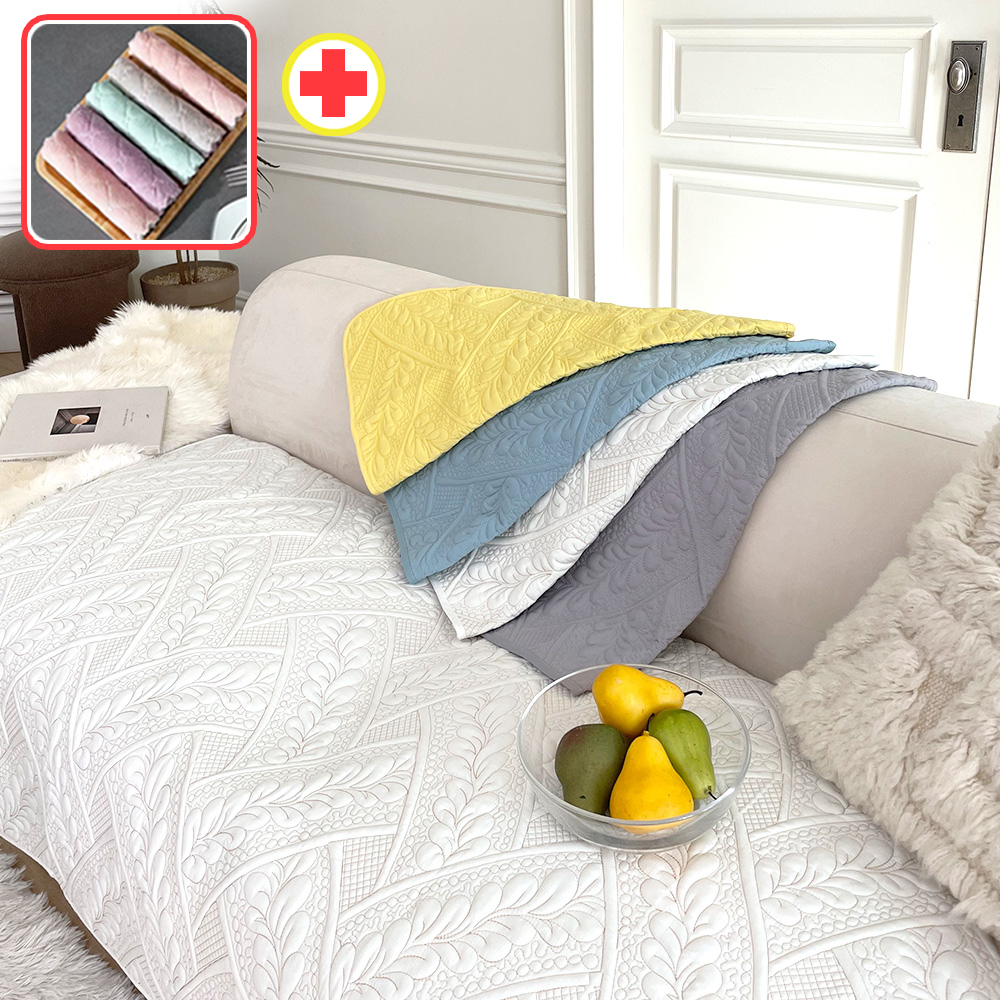 쇼파패드 넓은 순면 방수 소파매트 논슬립 토퍼 커버 덮개 깔개 사계절 화이트 70x150