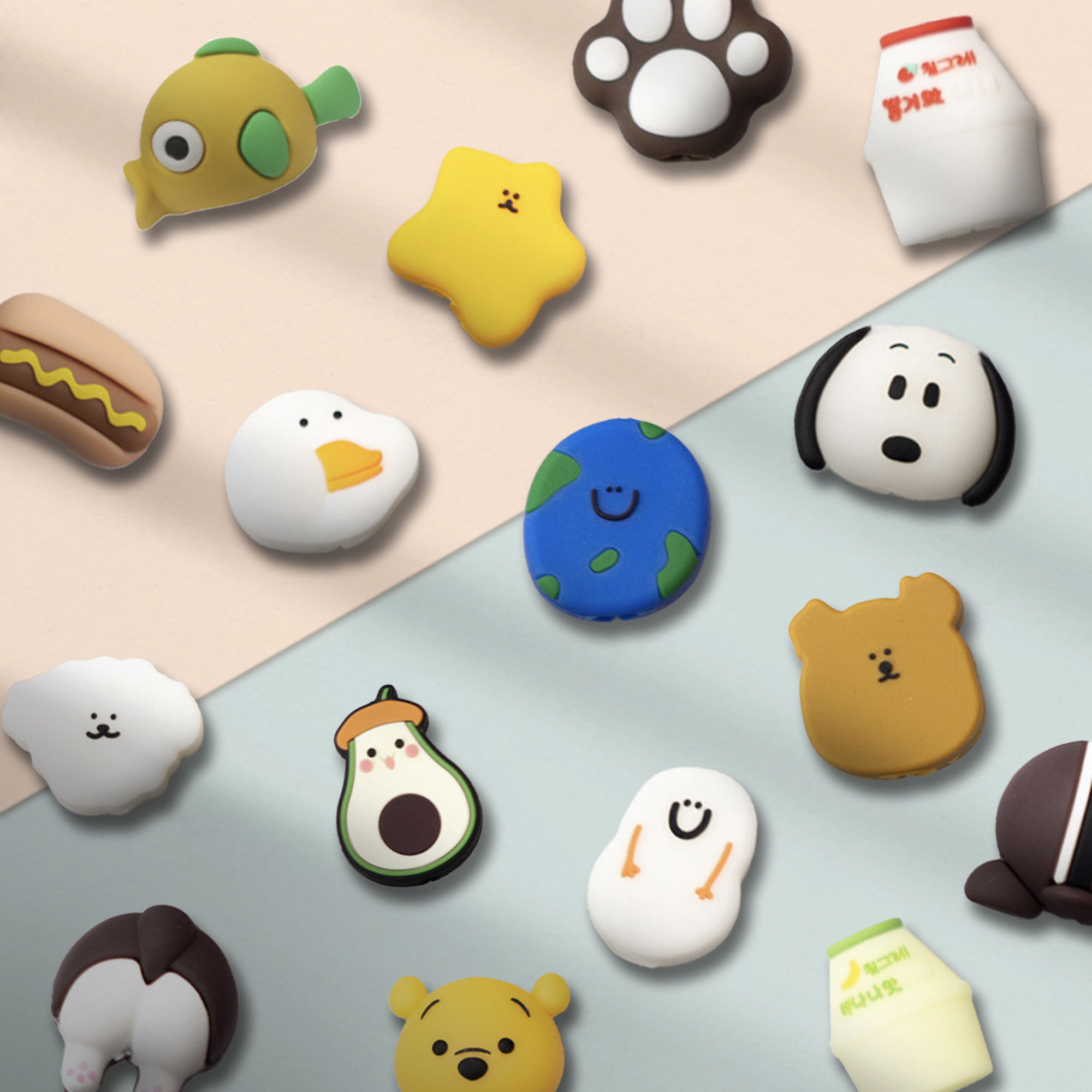 아이폰충전기보호캡 케이블바이트 단선방지 귀요미 브라운젤리