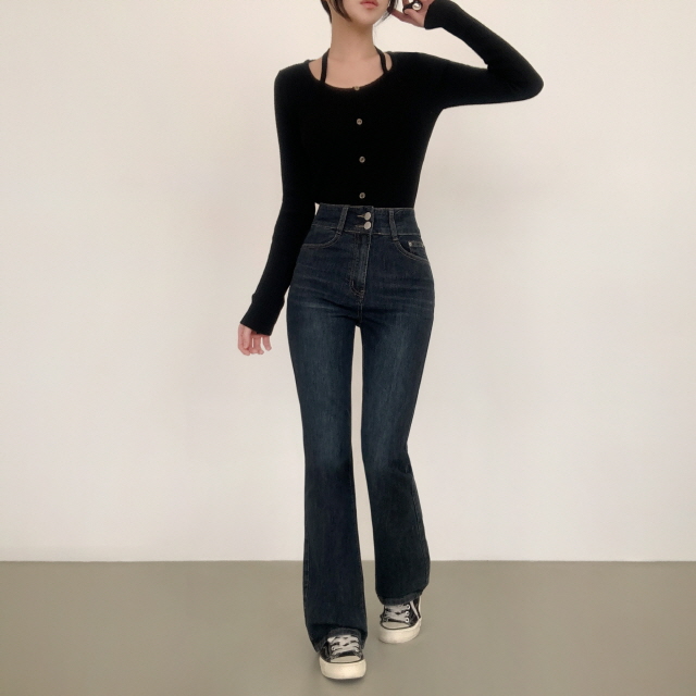 [S~2XL/숏,기본,롱] 시에나 투버튼 슬림 청바지 봄 워싱 부츠컷 데님 팬츠 상세 이미지 20
