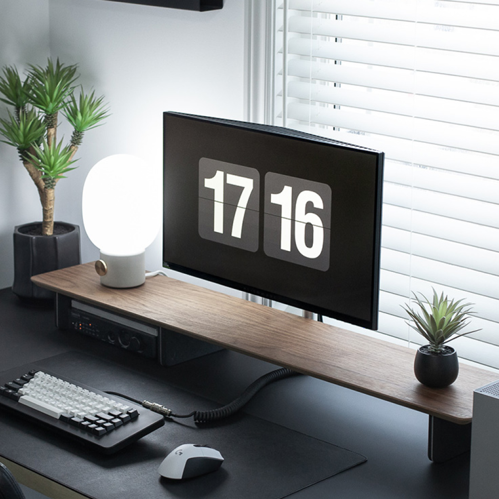 히든피스 라리케어 원목 데스크 컴퓨터 책상 듀얼 모니터 선반 받침대 ULTRA