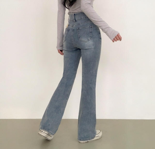 [S~2XL/숏,기본,롱] 시에나 투버튼 슬림 청바지 봄 워싱 부츠컷 데님 팬츠 상세 이미지 6