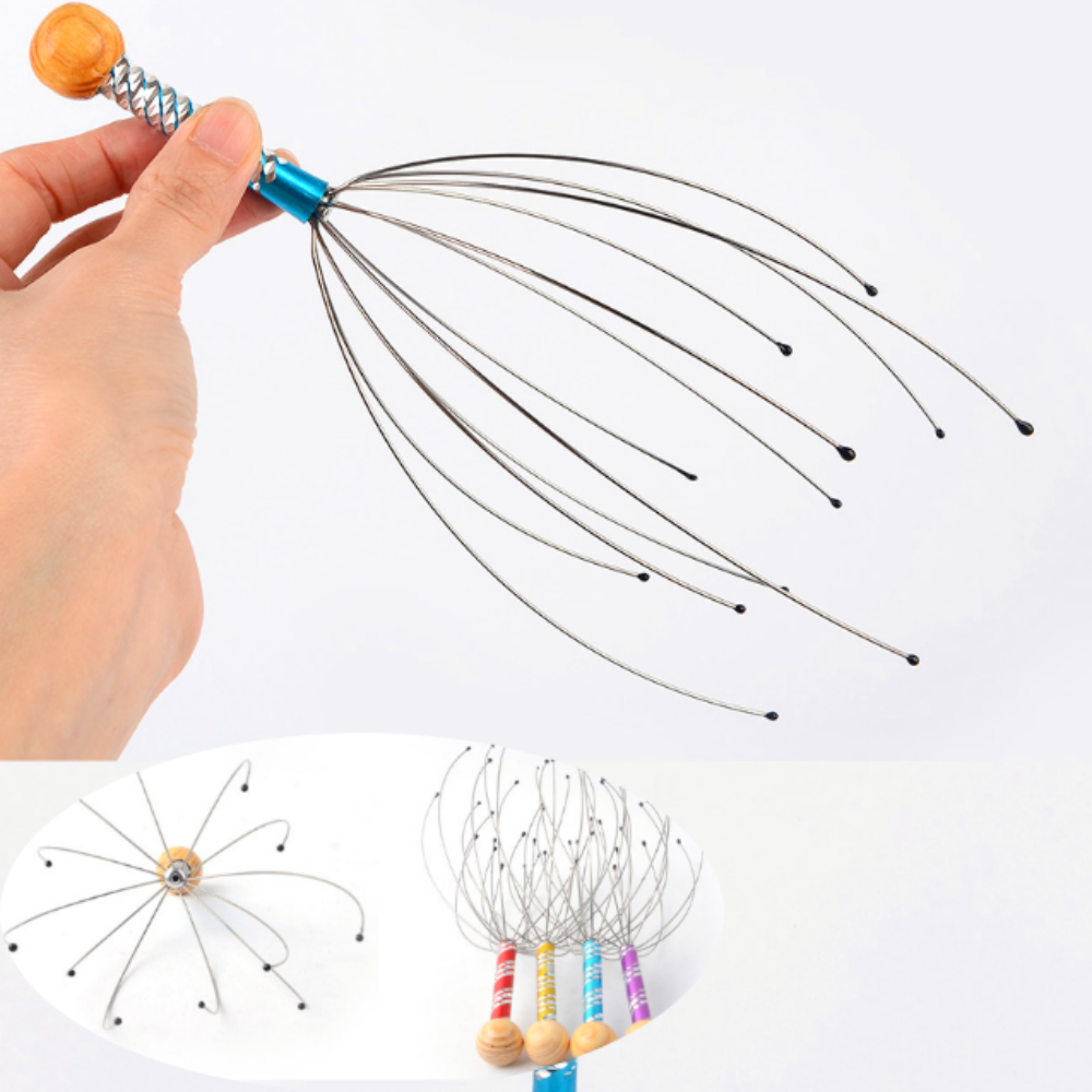 핸드형 두피자극마사지기 촉수머리마사지 머리지압긁개