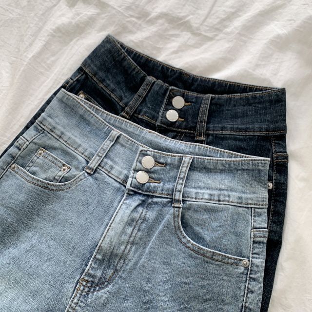 [S~2XL/숏,기본,롱] 시에나 투버튼 슬림 청바지 봄 워싱 부츠컷 데님 팬츠 상세 이미지 34