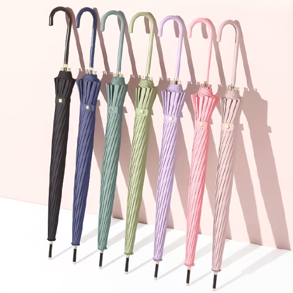 반자동 파스텔 장우산 간편 방수코팅 똑딱이 버튼 스틸 - 상품 이미지