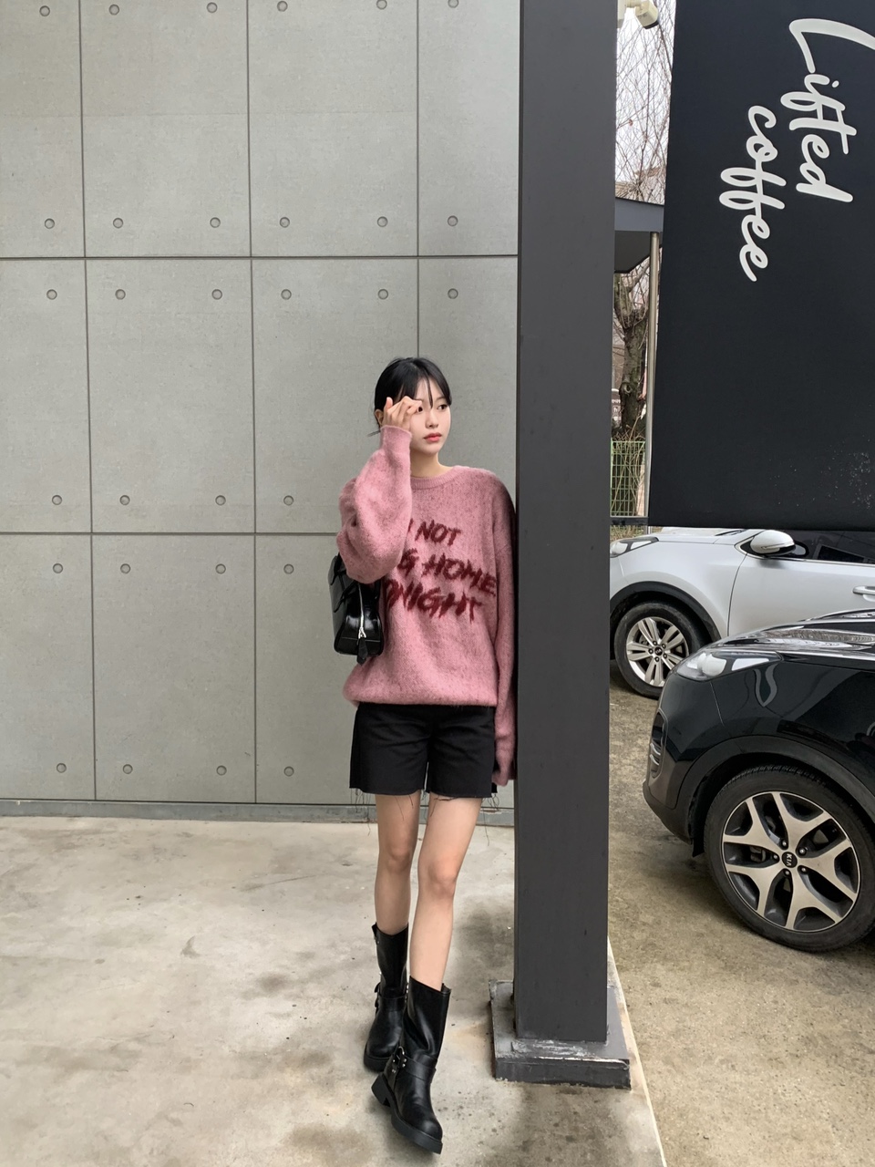 남녀공용 모헤어 컬러 레터링 브러쉬 니트 (6color) 상세 이미지 9