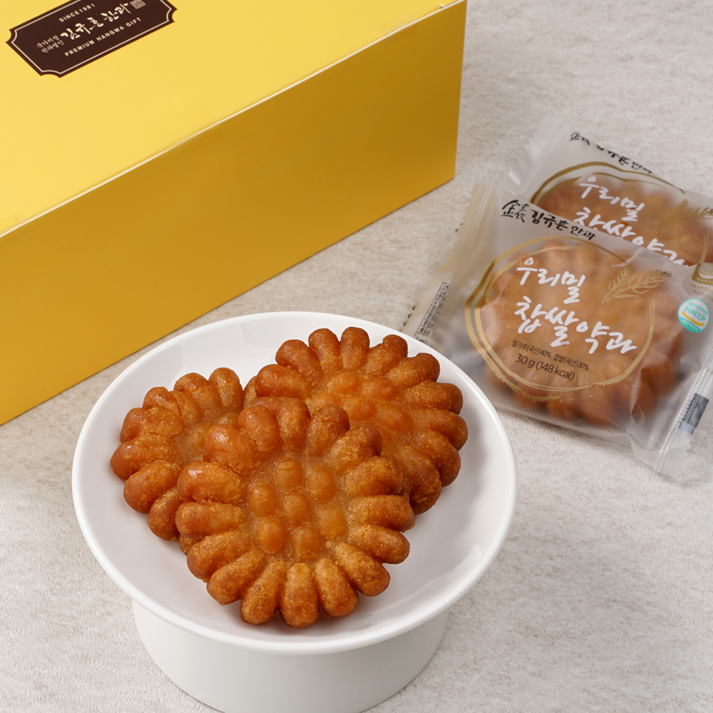 명인 김규흔 한과 우리밀 찹쌀약과 30g x 14개입 (1박스) - 상품 이미지