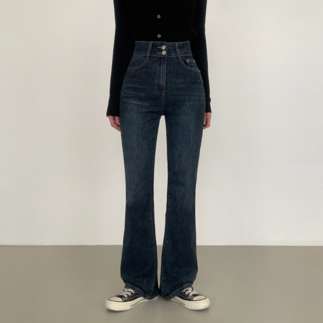 [S~2XL/숏,기본,롱] 시에나 투버튼 슬림 청바지 봄 워싱 부츠컷 데님 팬츠 상세 이미지 17