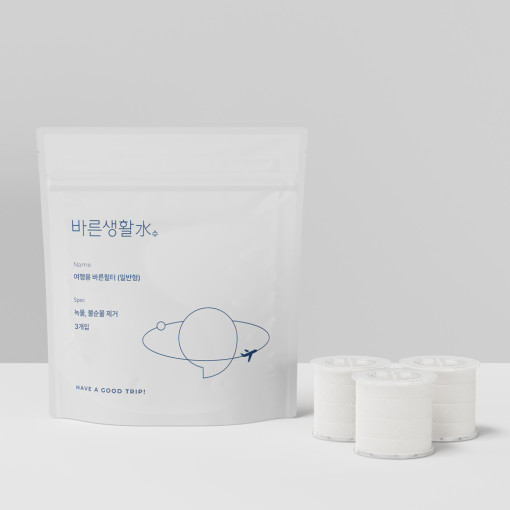 바른생활수 여행용 미니 샤워기 필터 리필 바른 필터(일반형) 3개입 이미지 2