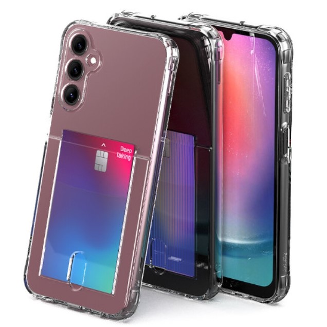 갤럭시 s24fe 투명 카드 케이스 변색없는 풀커버 카메라보호 범퍼 - 상세 이미지 3