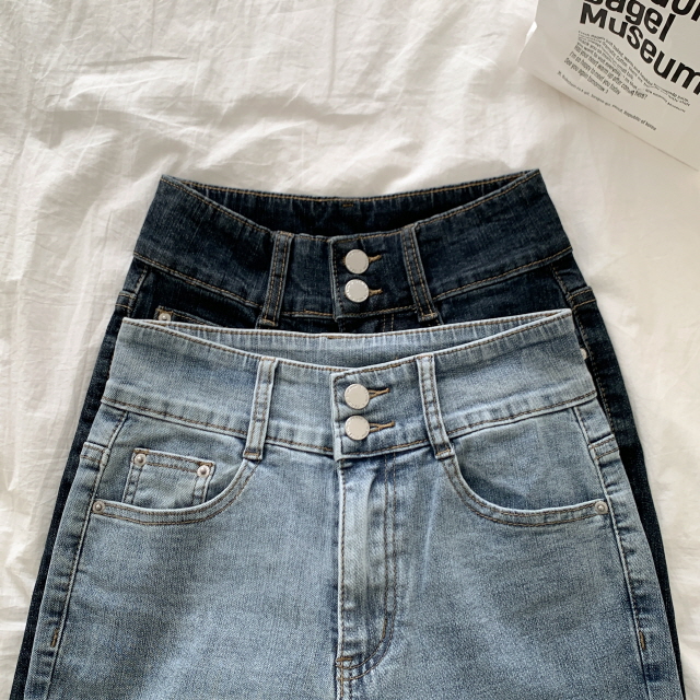 [S~2XL/숏,기본,롱] 시에나 투버튼 슬림 청바지 봄 워싱 부츠컷 데님 팬츠 상세 이미지 33