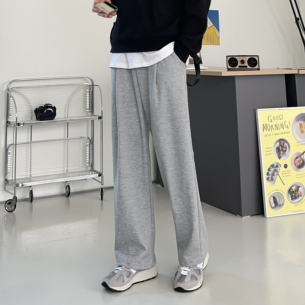 남자와이드팬츠 밴딩 스판 남성트레이닝팬츠 남자면바지