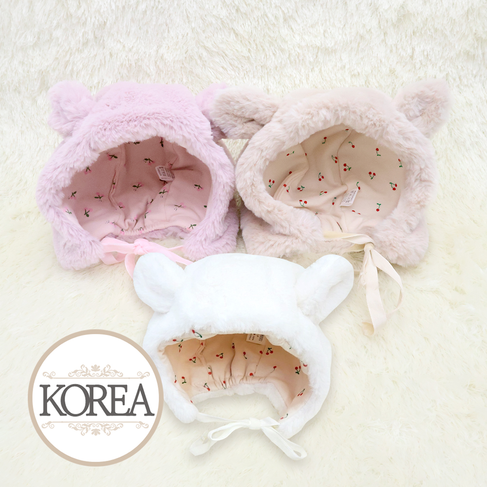 아기 유아 키즈 여아 남아 신생아 귀달이 모자 S체리베어(체리곰귀다리) - 상세 이미지 4