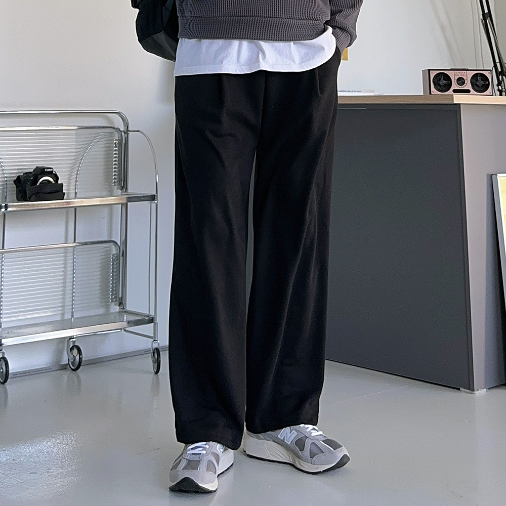 남자와이드팬츠 통큰 트레이닝 남성고무줄바지 남자면바지 - 상세 이미지 3