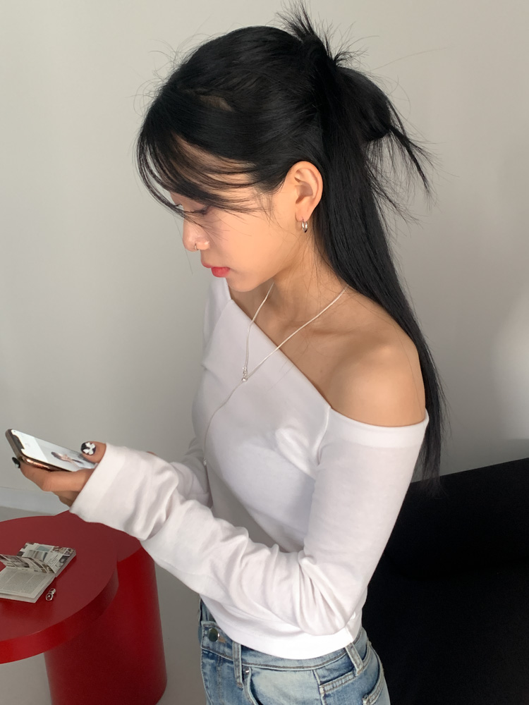 앤러브 롱 체인 실버 드롭 목걸이 상세 이미지 8