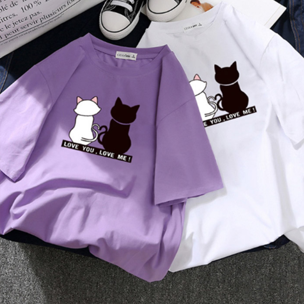 여성 티셔츠 반팔 봄 가을 여름 겨울 데일리 귀여운 예쁜 기본 라운드넥 무지 여자 프린팅 이미지