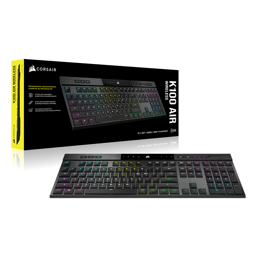 커세어 K100 AIR WIRELESS RGB Ultra Low Profile 게이밍 기계식 키보드 - 상세 이미지 4