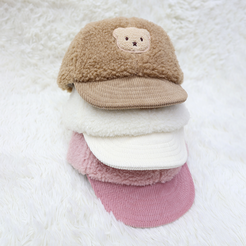 아기 유아 키즈 신생아 골덴 캡모자 S뽀글베어(곰돌이뽀글골덴얌체) - 상세 이미지 3