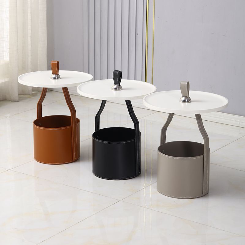 원형 철재 수납형 사이드테이블 소파협탁 티 테이블 다용도 보조 나무 선반