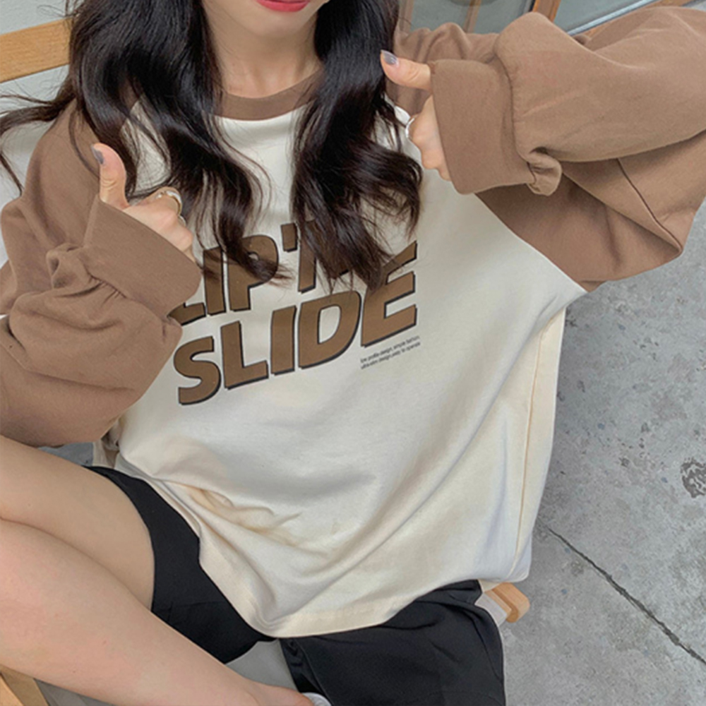여성 티셔츠 긴팔 봄 가을 여름 겨울 데일리 귀여운 예쁜 기본 여학생 티 10대 학생 이미지