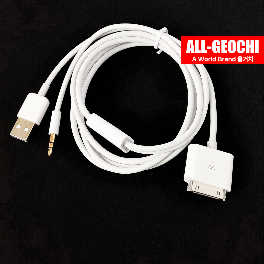 라이트닝 30핀 AUX&USB 충전케이블 2in1 옥스연결 - 상세 이미지 3
