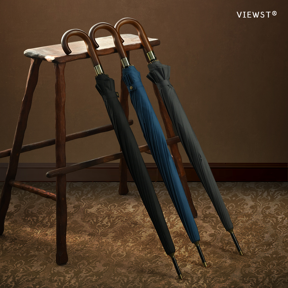 뷰스트 16살 튼튼한 대형 장우산 고리 원목 손잡이 킹스맨 신사 우산