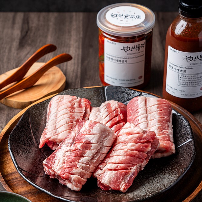 월정식품점 제주도 돼지 생갈비 뼈삼겹 1kg - 상품 이미지
