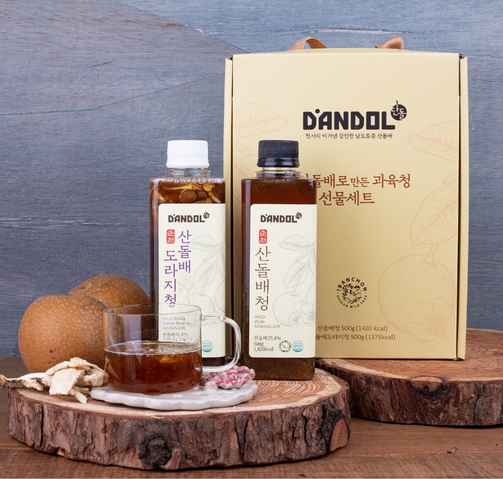 이반촌 단돌 산돌배청 산돌배도라지청 2종 선물셋트 순천산돌배 (산돌배청+산돌배도라지청) - 메인 이미지