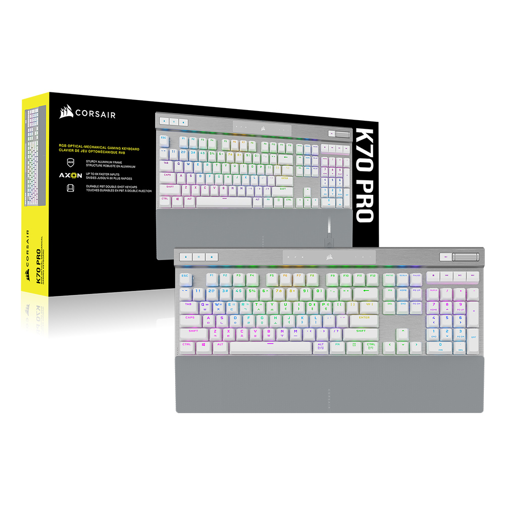 커세어 K70 RGB PRO OPX 광적축 화이트 게이밍 기계식 키보드 골드키캡 에디션 - 상세 이미지 4