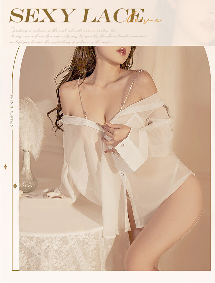 [남자들의 로망] 오버핏 셔츠 시스루 이벤트속옷 슬립 섹시잠옷 섹시속옷 섹시한속옷 섹시 코스튬 란제리 코스프레 원피스 망사 야한옷 야한속옷 상세 이미지 13