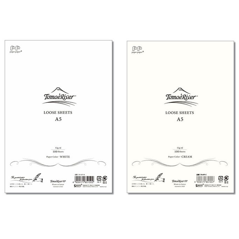 토모에리버 종이 루즈 시트 무지 A5 100장 만년필 종이 - 상품 이미지