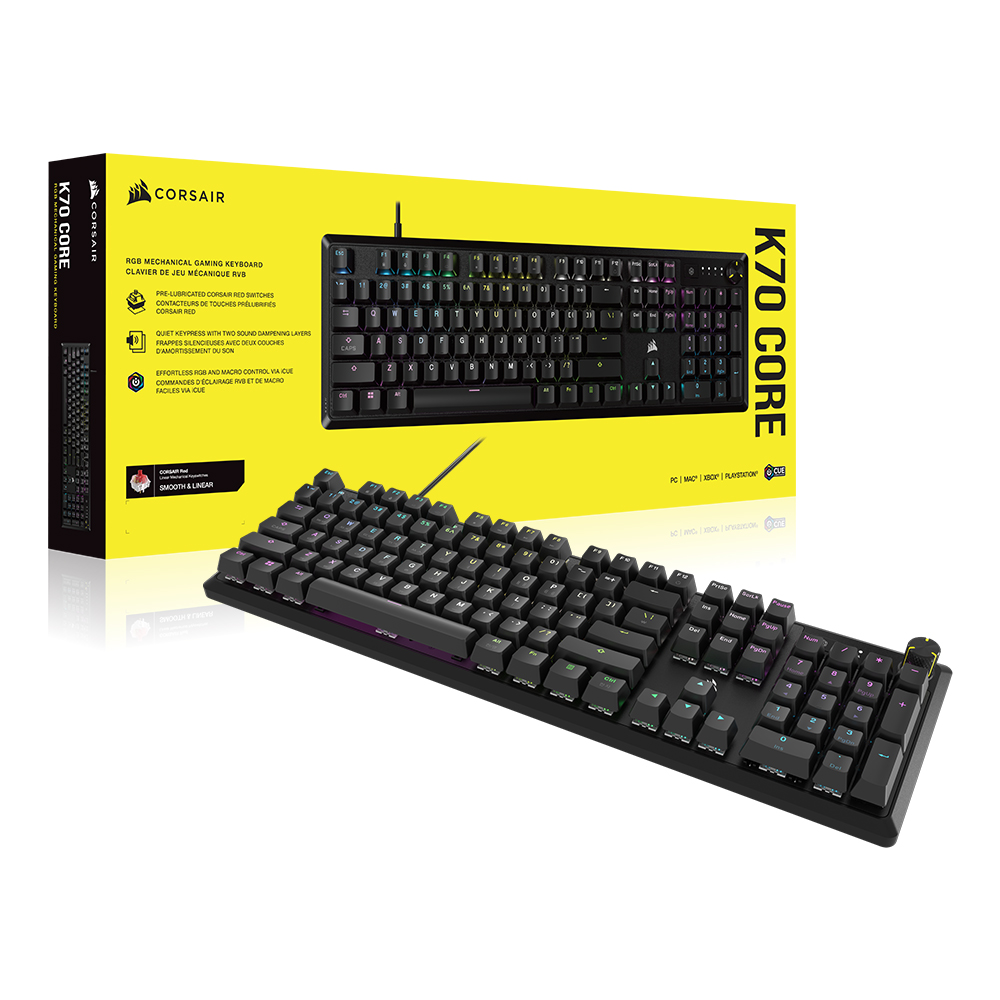 커세어 K70 RGB CORE BLACK 게이밍 기계식 키보드 골드키캡 에디션 - 상세 이미지 4