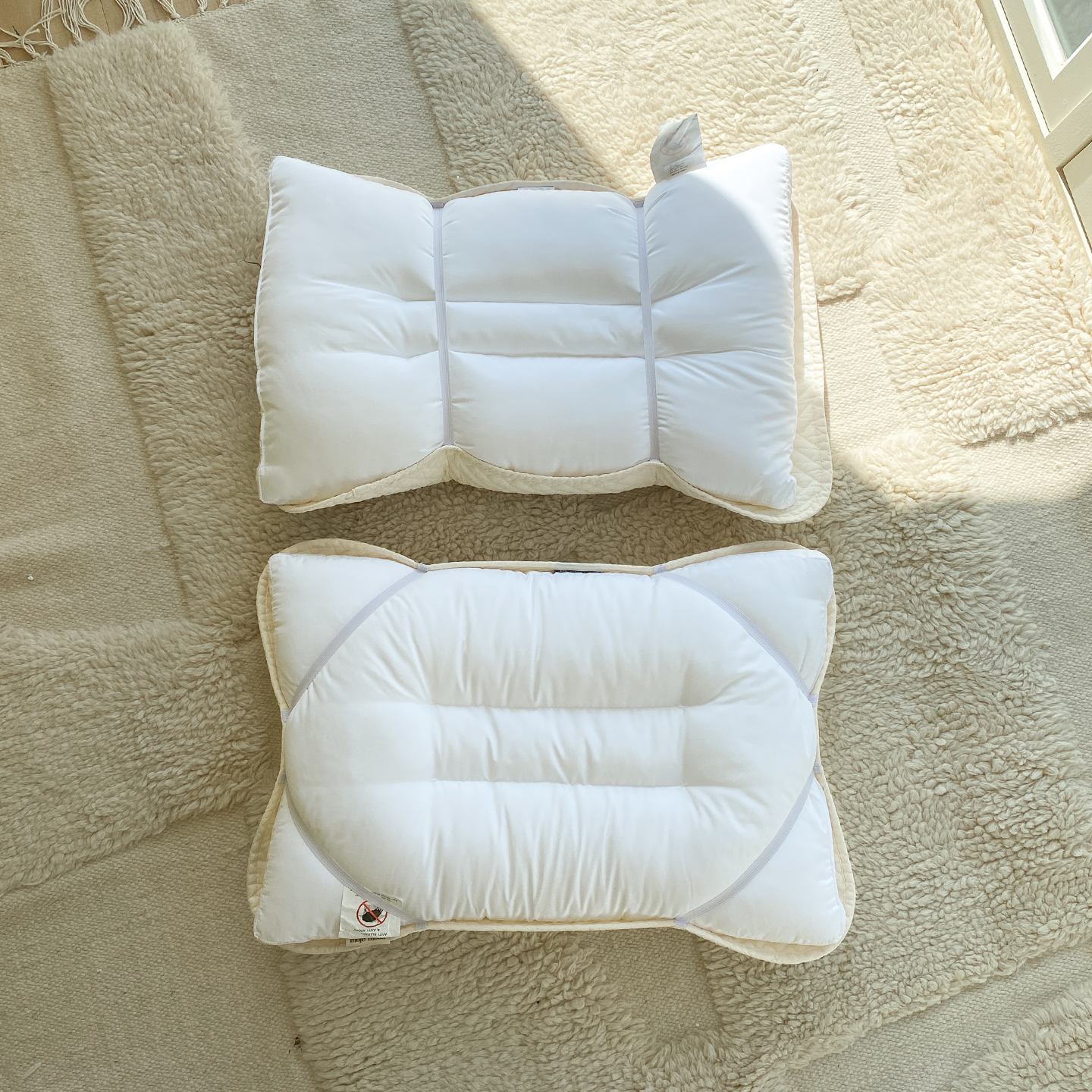 1+1 오가닉 순면 무형광 피그먼트 밴딩 밴드 베개커버 4060