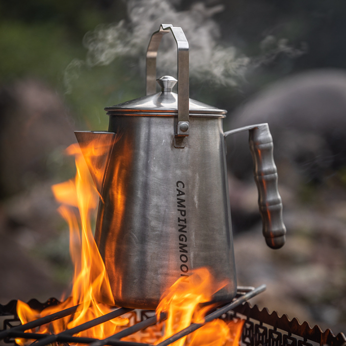 캠핑문 304 스텐 모닥불 주전자 파이어 케틀 1.5L SW-6