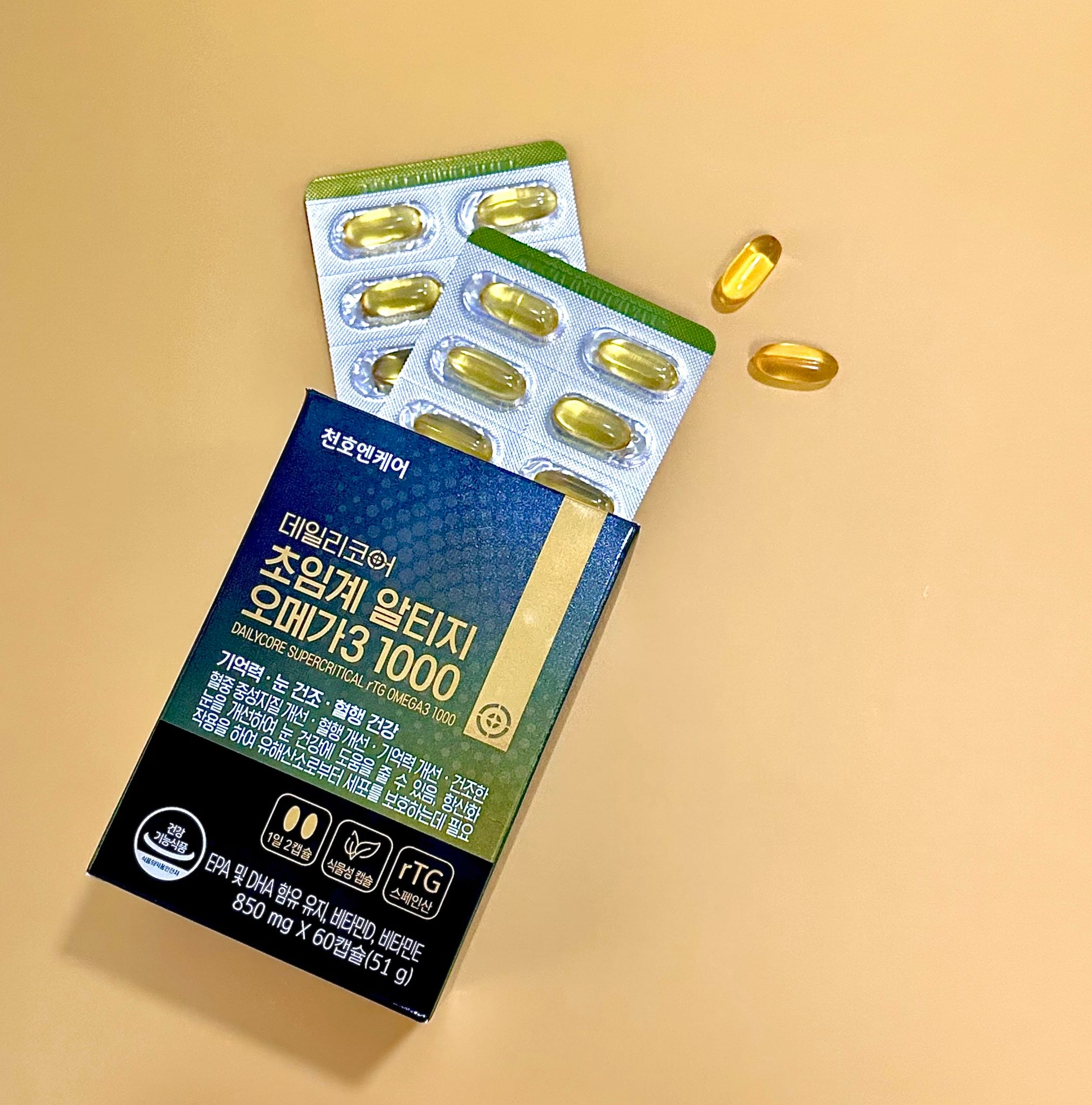 천호엔케어 EPA&DHA 1000mg 초임계 알티지 오메가3 60캡슐, 3개 이미지 3