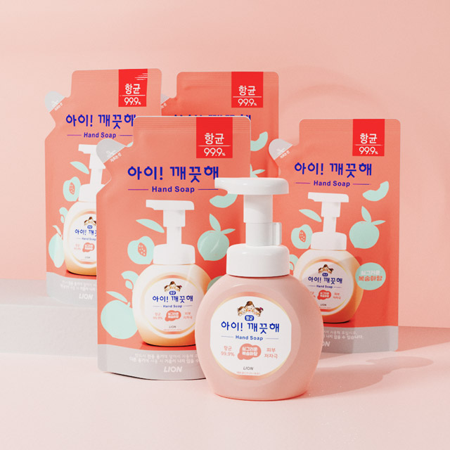아이깨끗해 복숭아 250ml 용기 x 3개 / 복숭아, 핸드워시 이미지 2