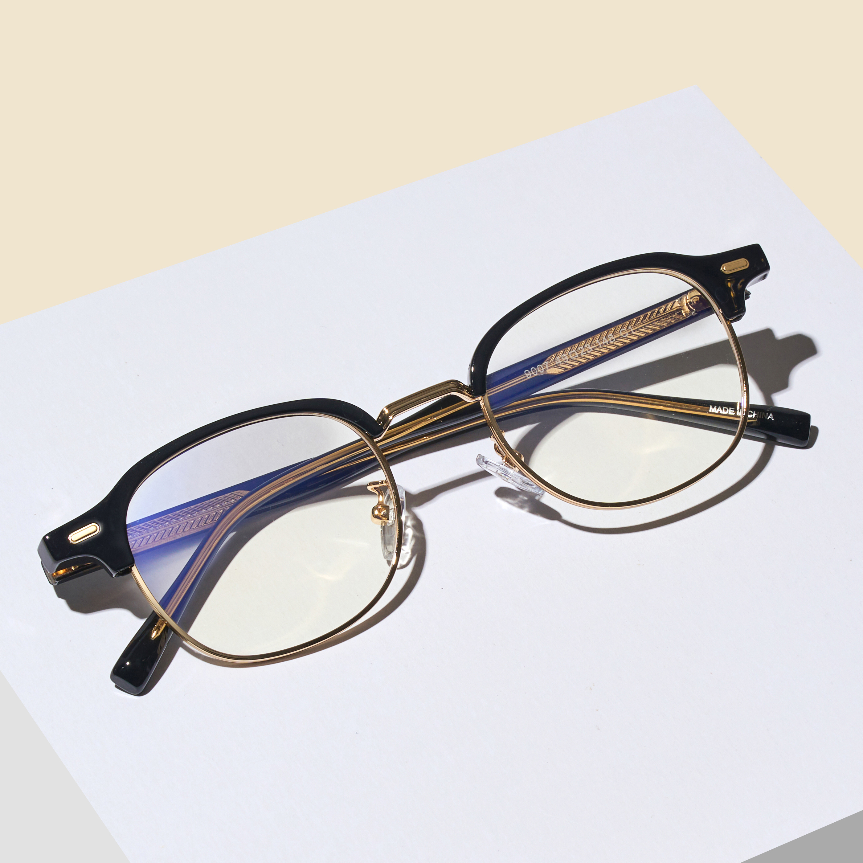 블루라이트 차단 안경 다각형 사각 안경테 투명 하금테 반테 뿔테 자외선 가벼운