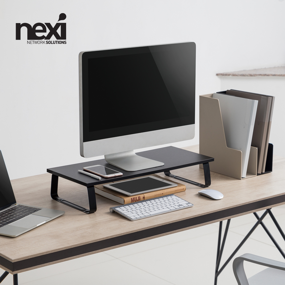 넥시 모니터 받침대 노트북 메탈 바디 노트북 거치 블랙 최대무게 20kg 32인치