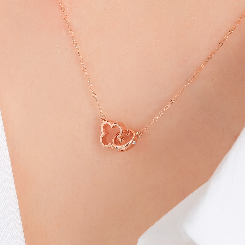 18K 에뚜알 182 더블링 목걸이 펜던트 일체형 링목걸이 여자 선물 +쇼핑백 이미지 6