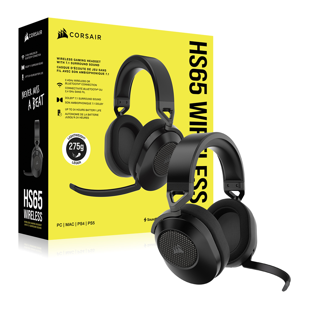커세어 HS65 WIRELESS 7.1채널 게이밍 헤드셋 블랙 헤드셋 거치대 에디션 - 상세 이미지 4